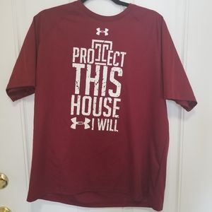 Temple Owls Under Armour Heat Gear Mens L Tshirt Burgundy